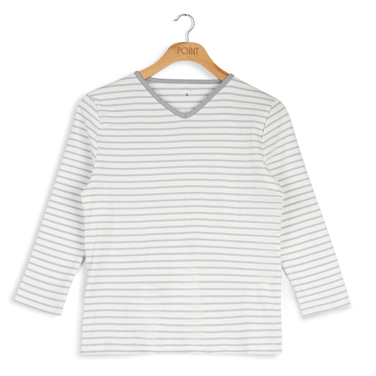 point v-neck striped tee