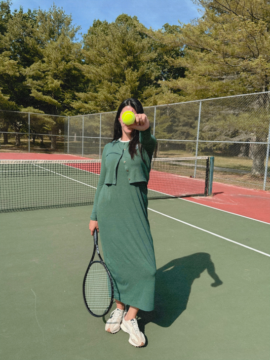 Point tennis ribbed dress