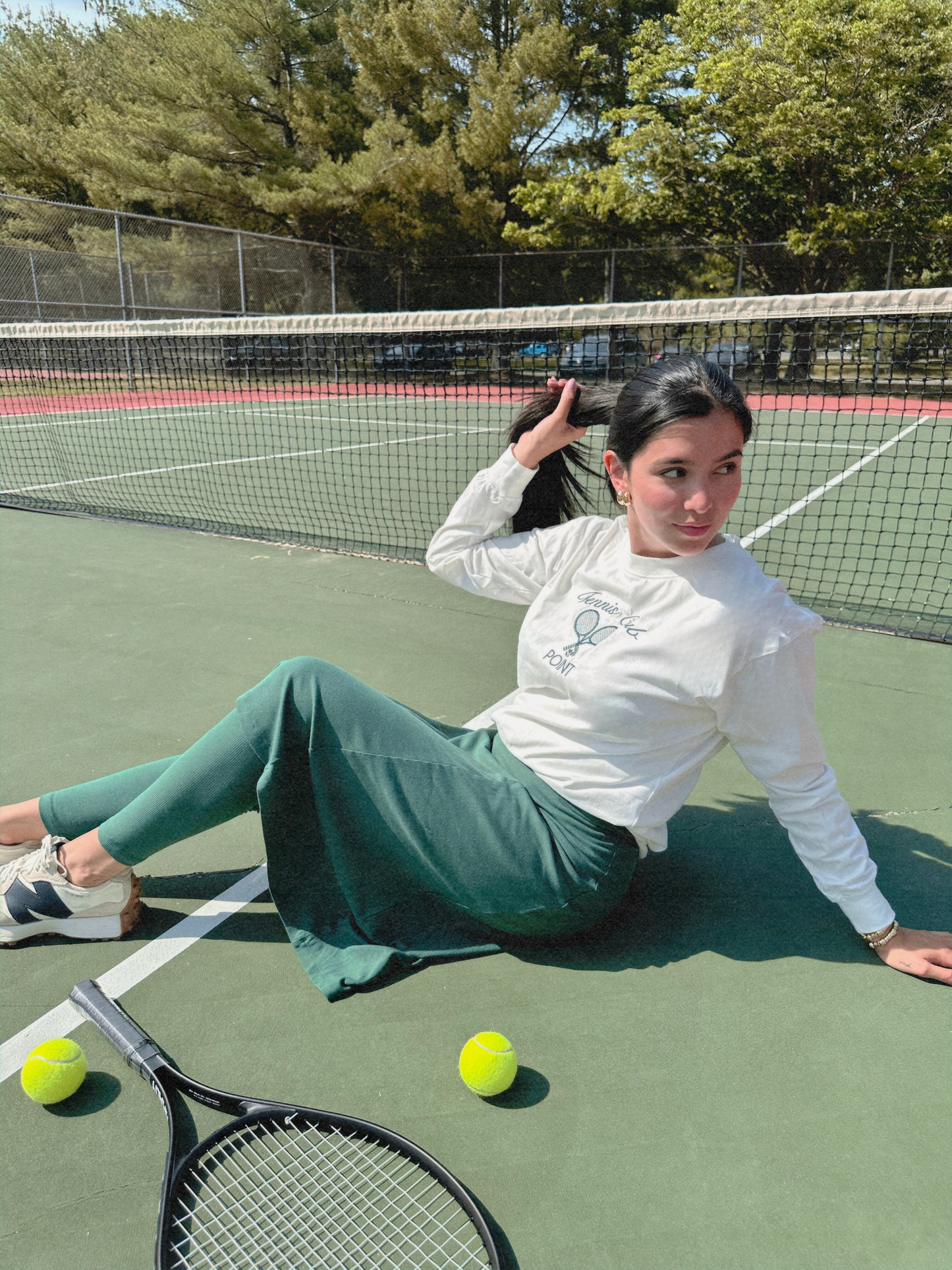 Point tennis long sleeve tee