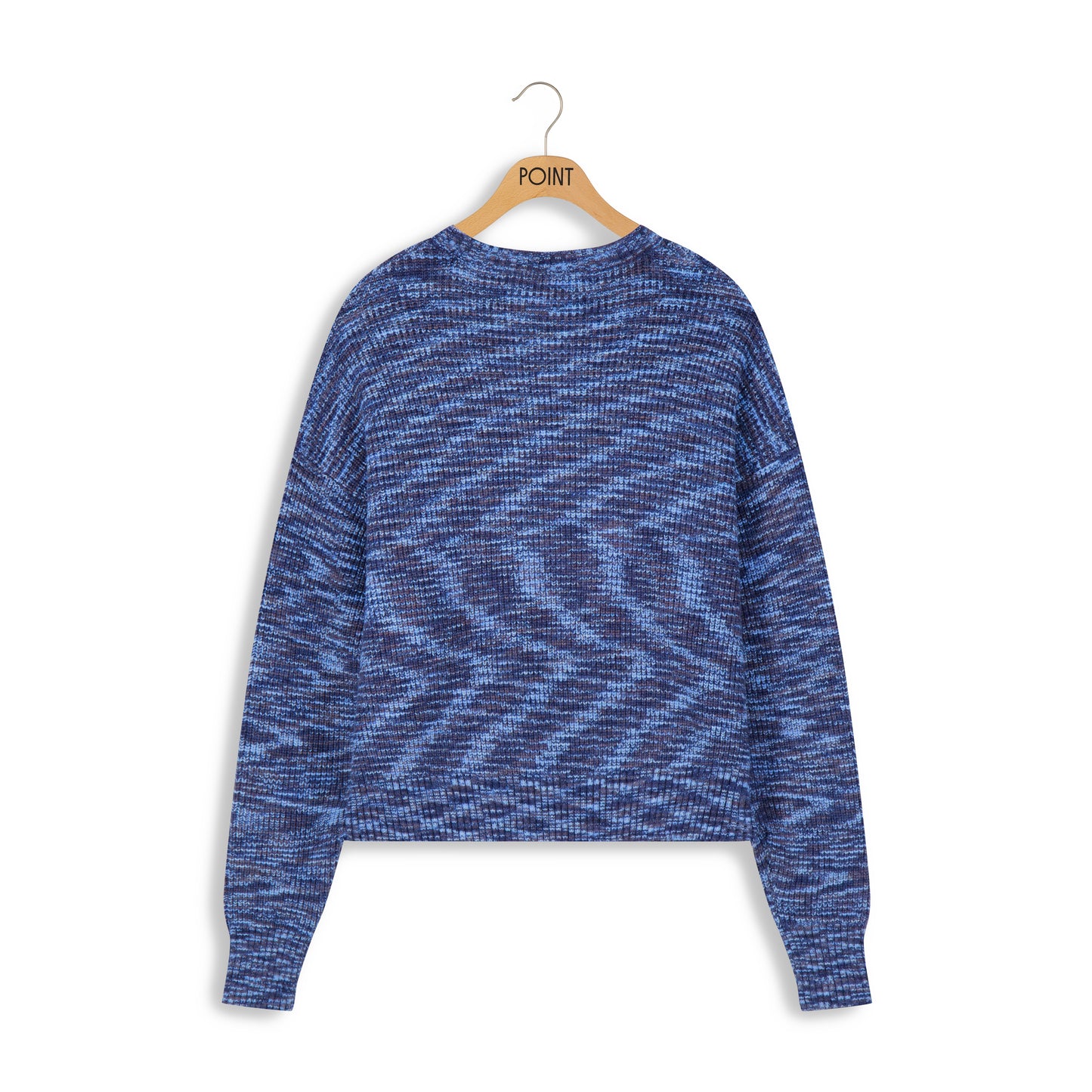 point marled knit sweater