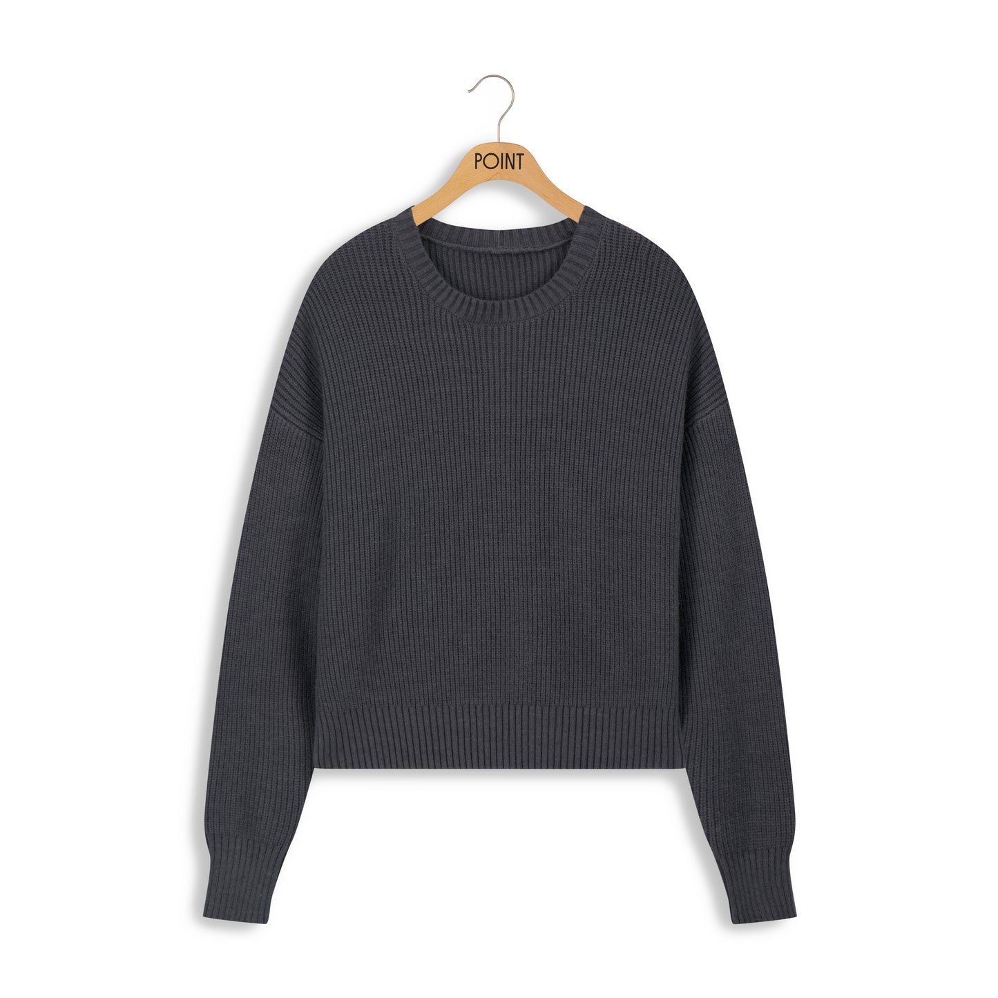 point chunky crew sweater