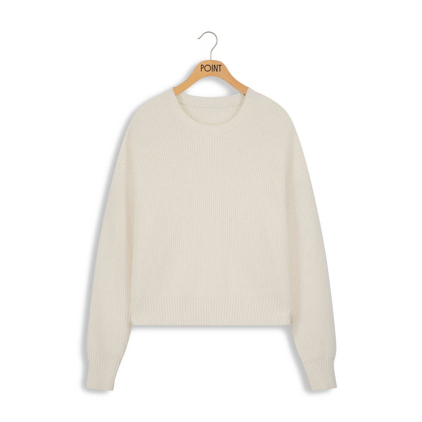 point chunky crew sweater