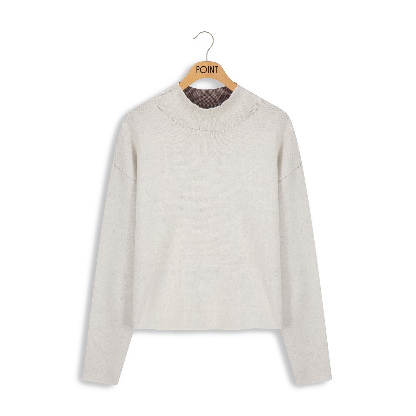 point jacquard mock neck