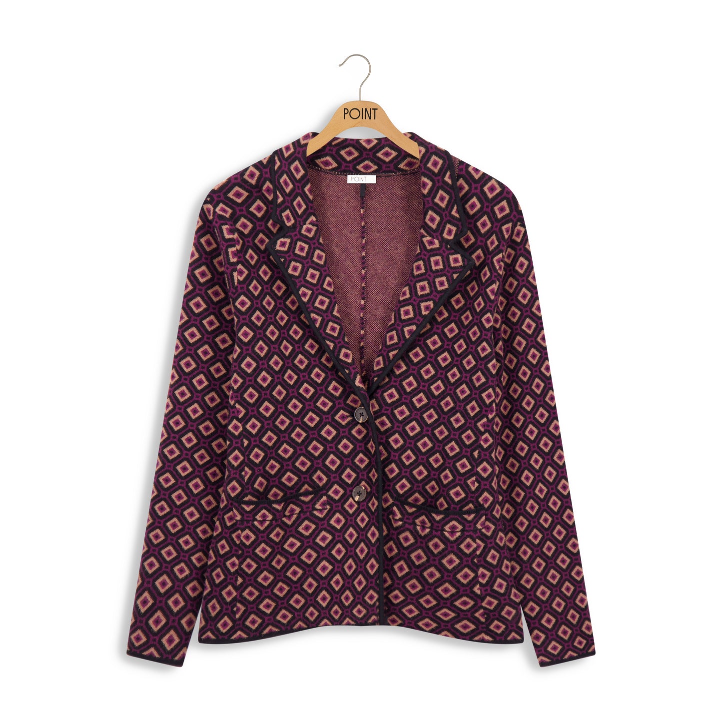 point jacquard blazer