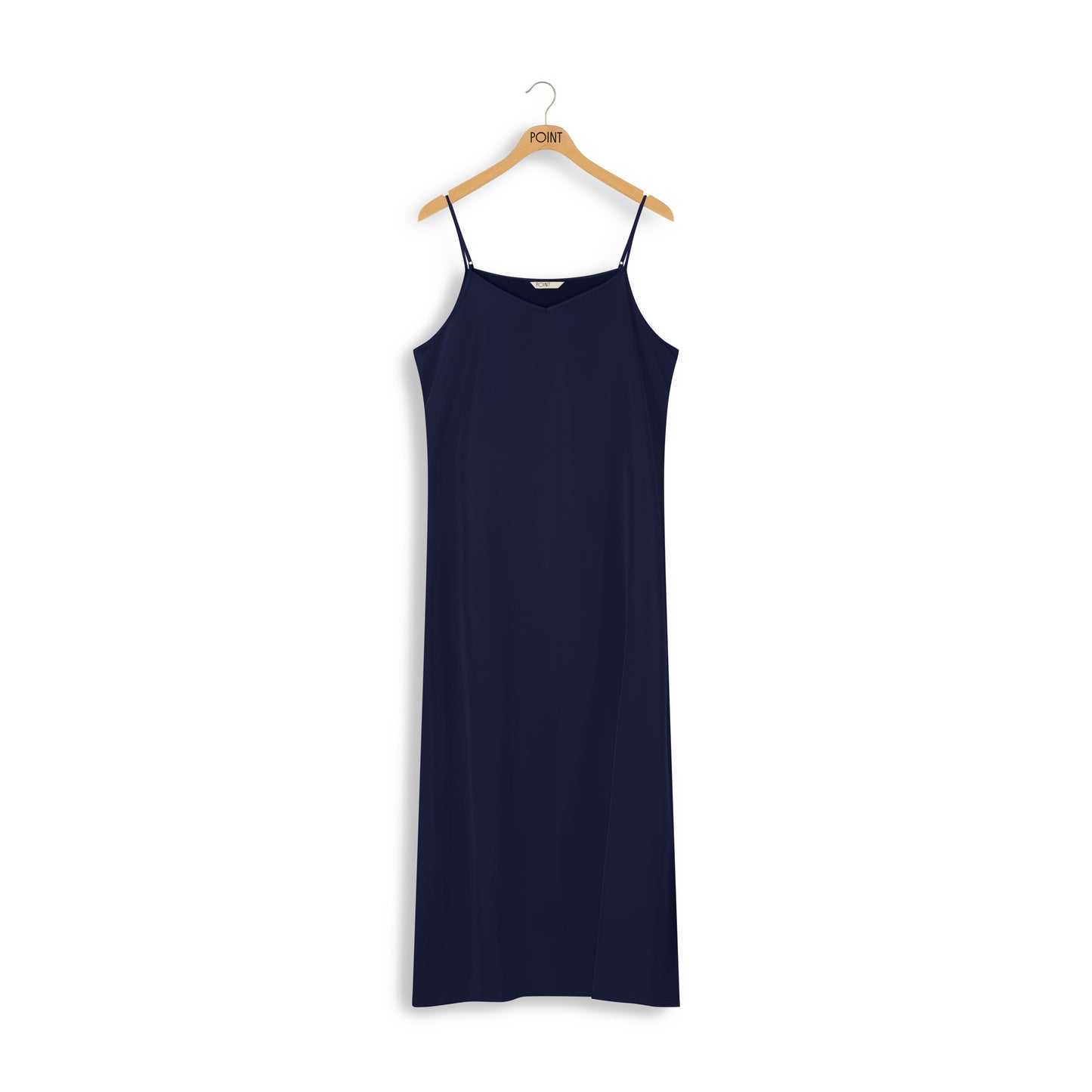 point aline satin slip dress