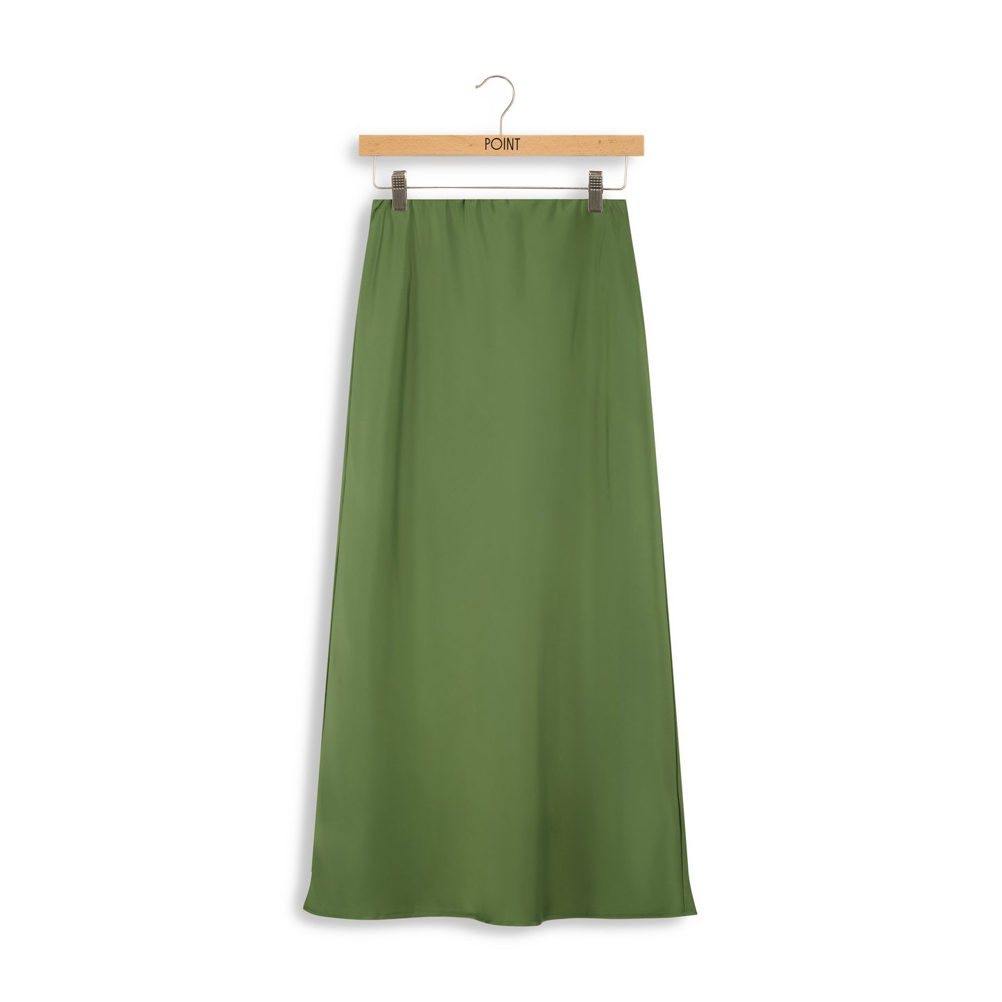 point satin slip skirt