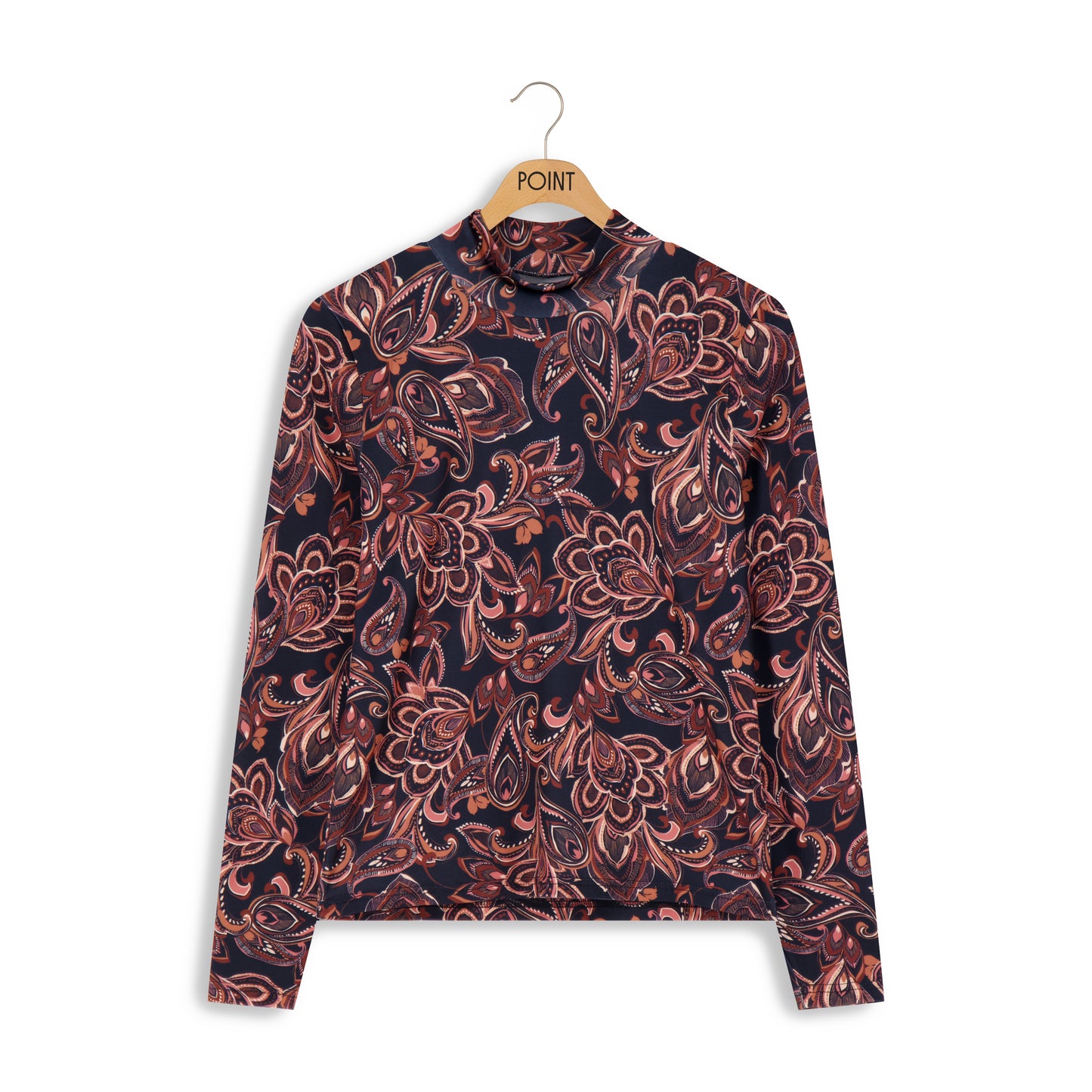 point printed mockneck