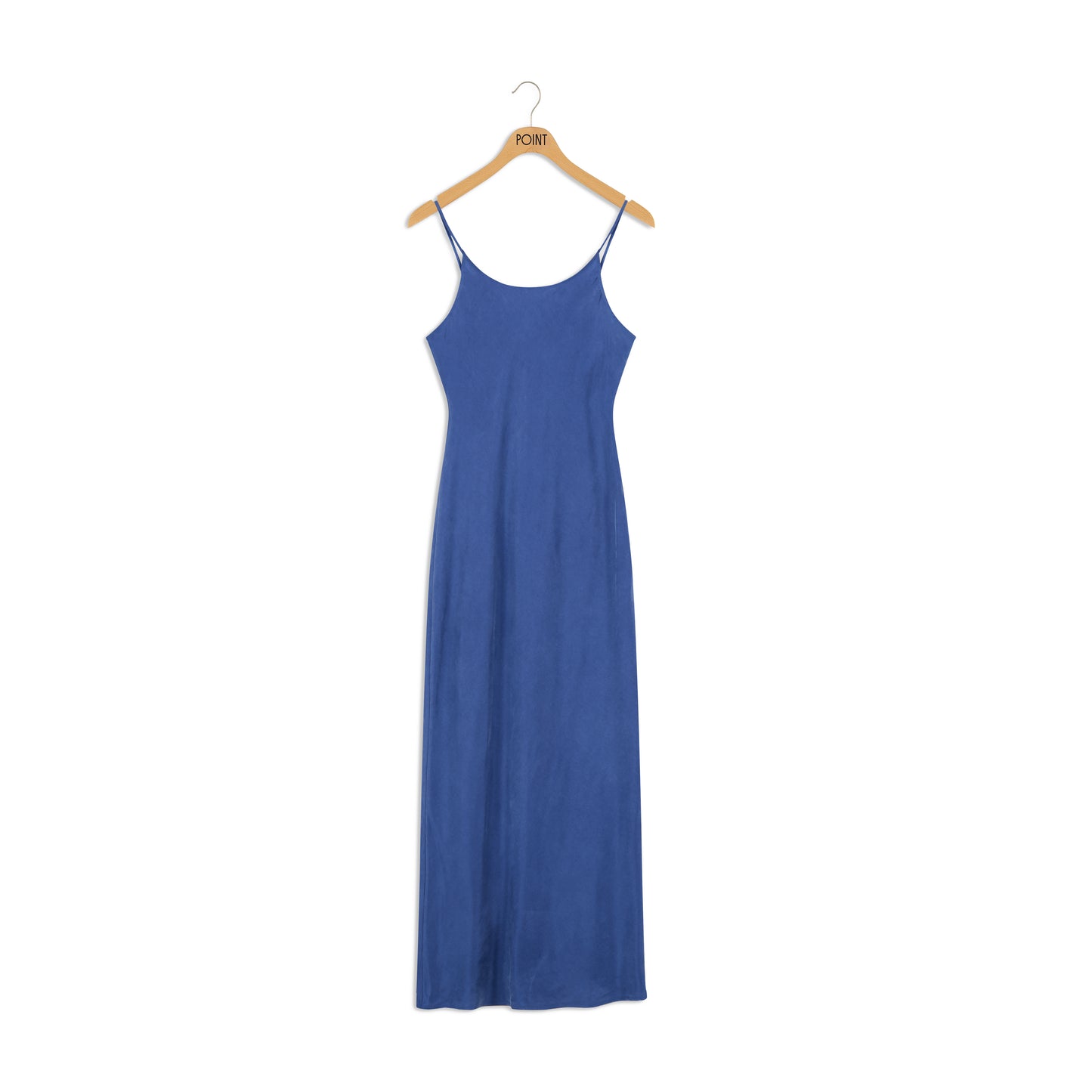 point suede straight slip dress