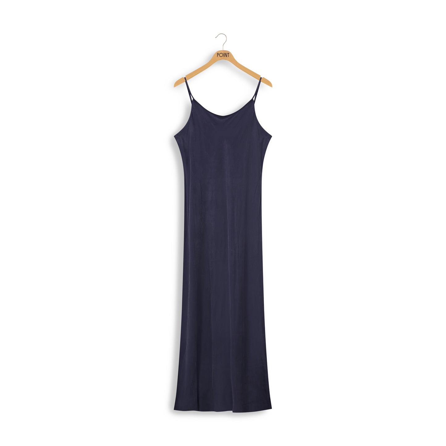 point suede straight slip dress