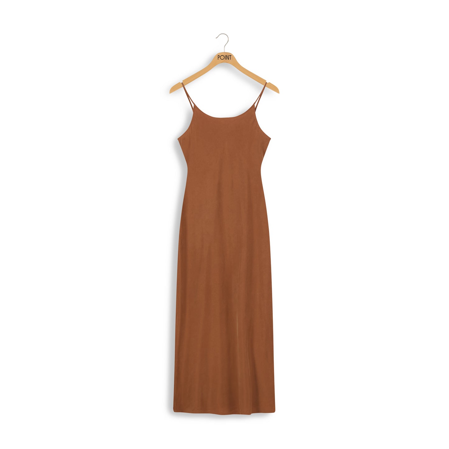 point suede straight slip dress