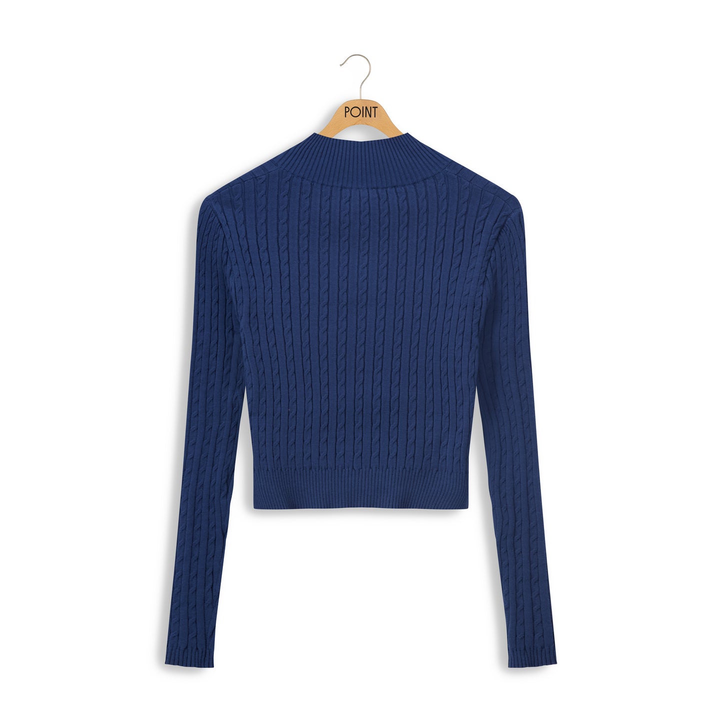 point vneck cable sweater