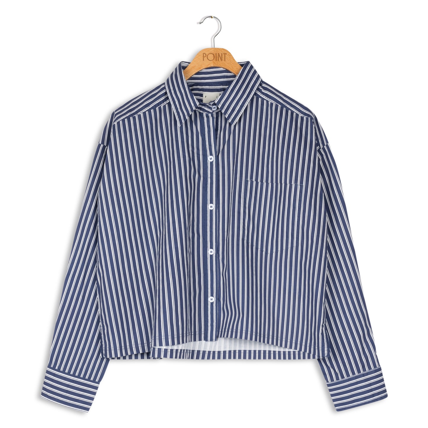 point crop button down