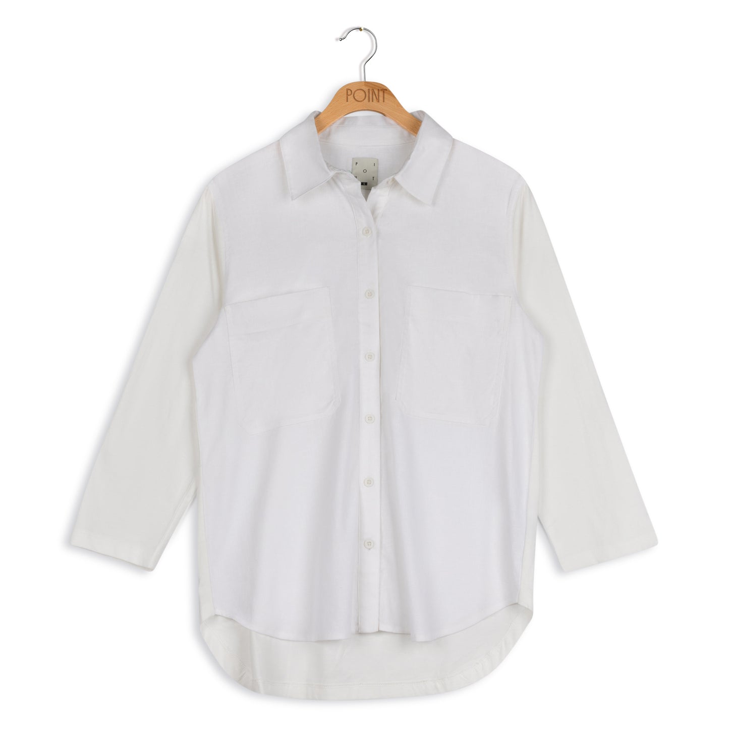 point linen blouse