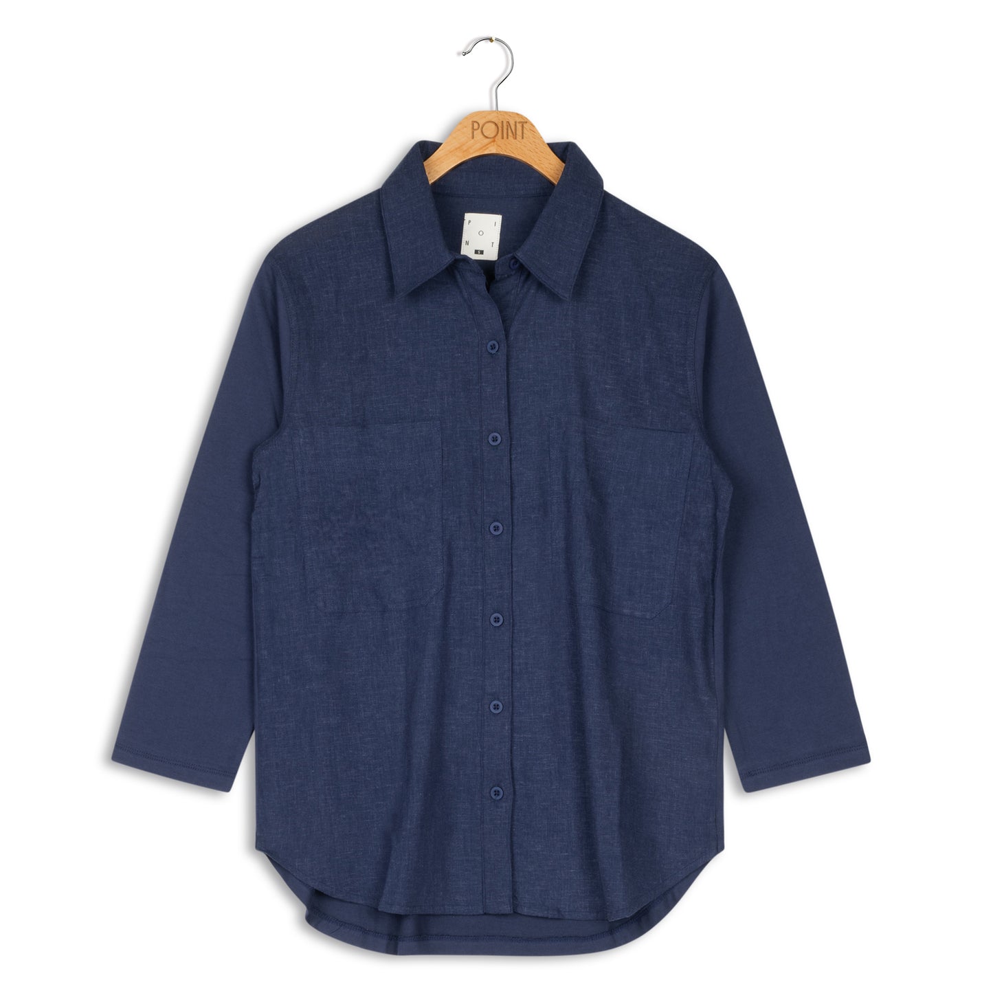 point linen blouse