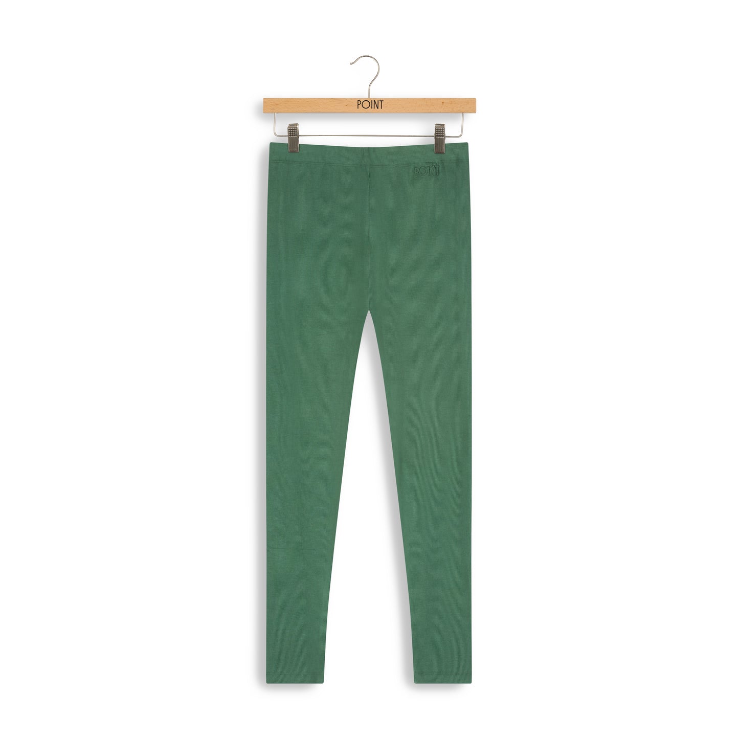 point ribbed legging - green