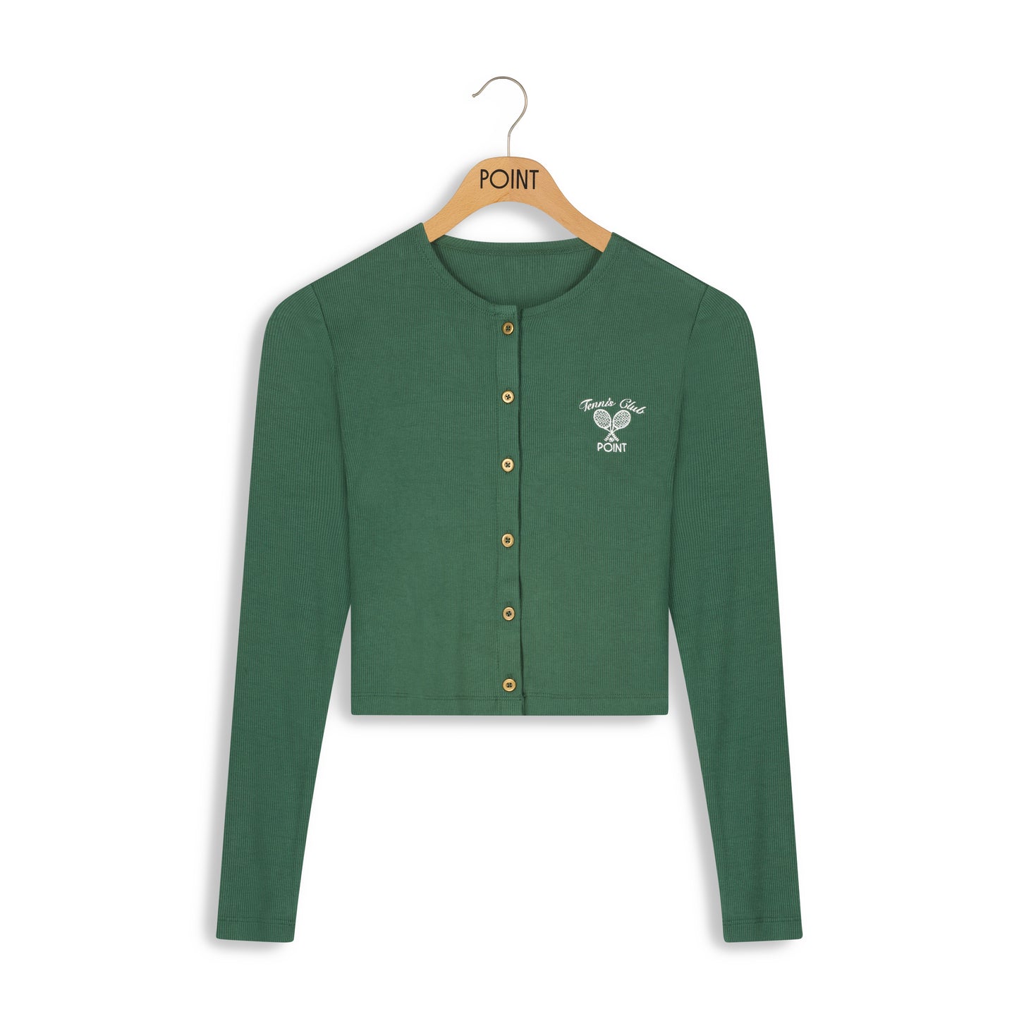 point tennis cropped cardi - Green