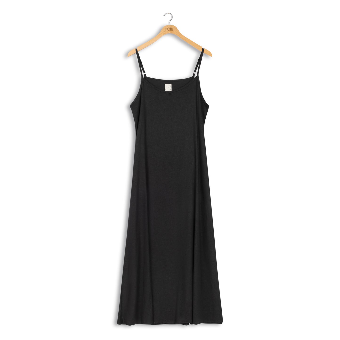 point linen slip dress