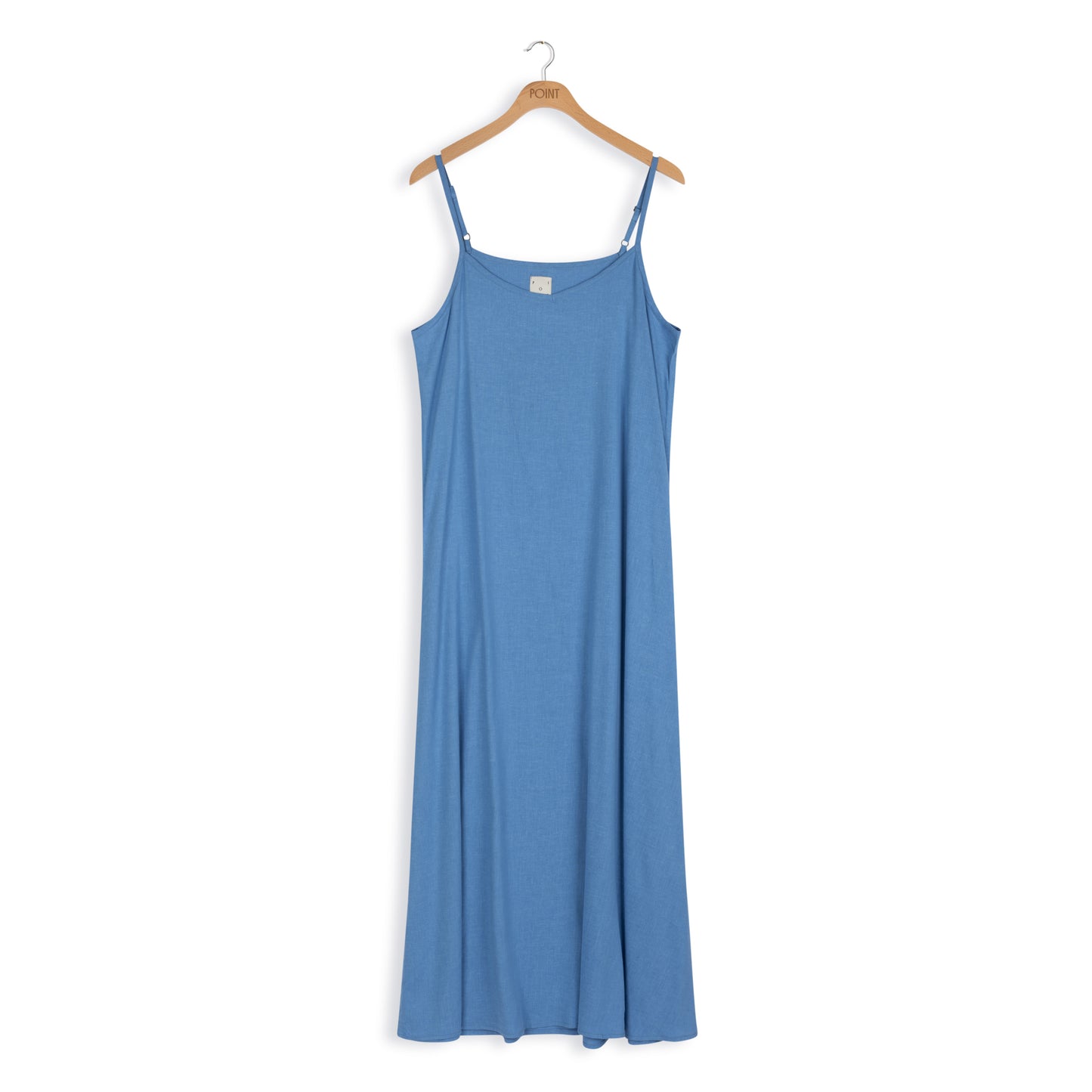 point linen slip dress