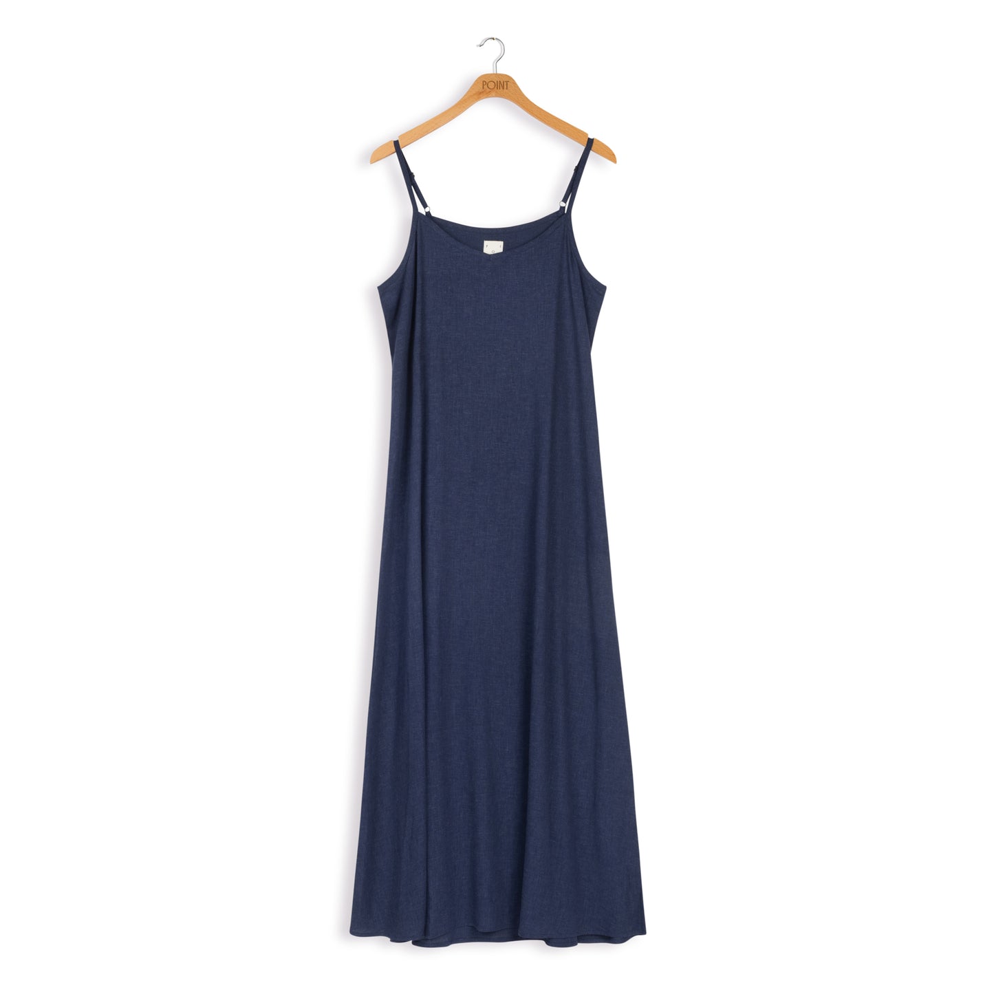 point linen slip dress