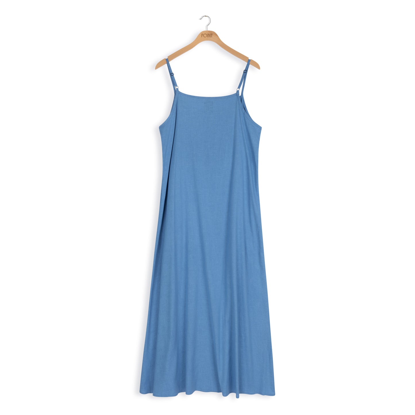 point linen slip dress