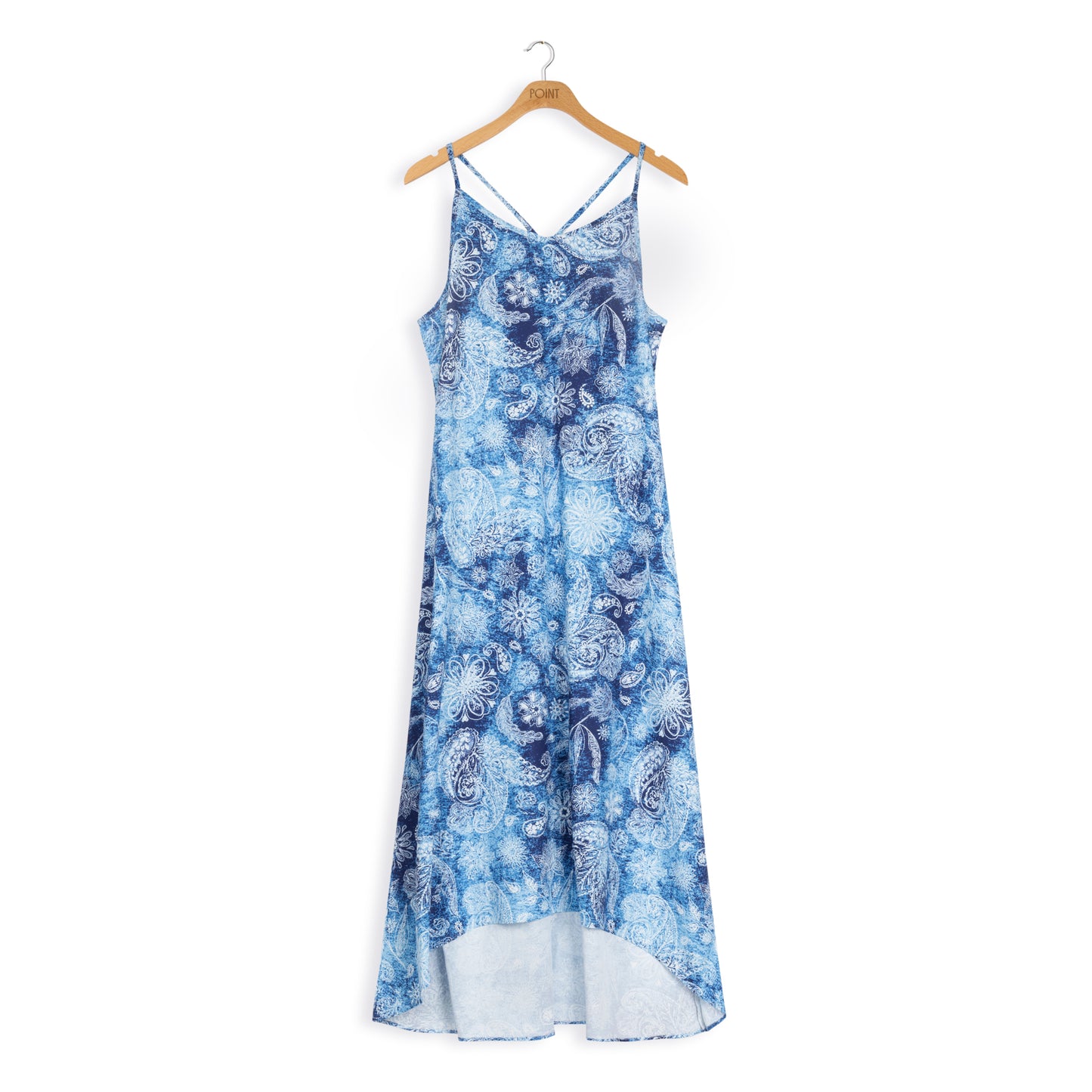 point hi low slip dress