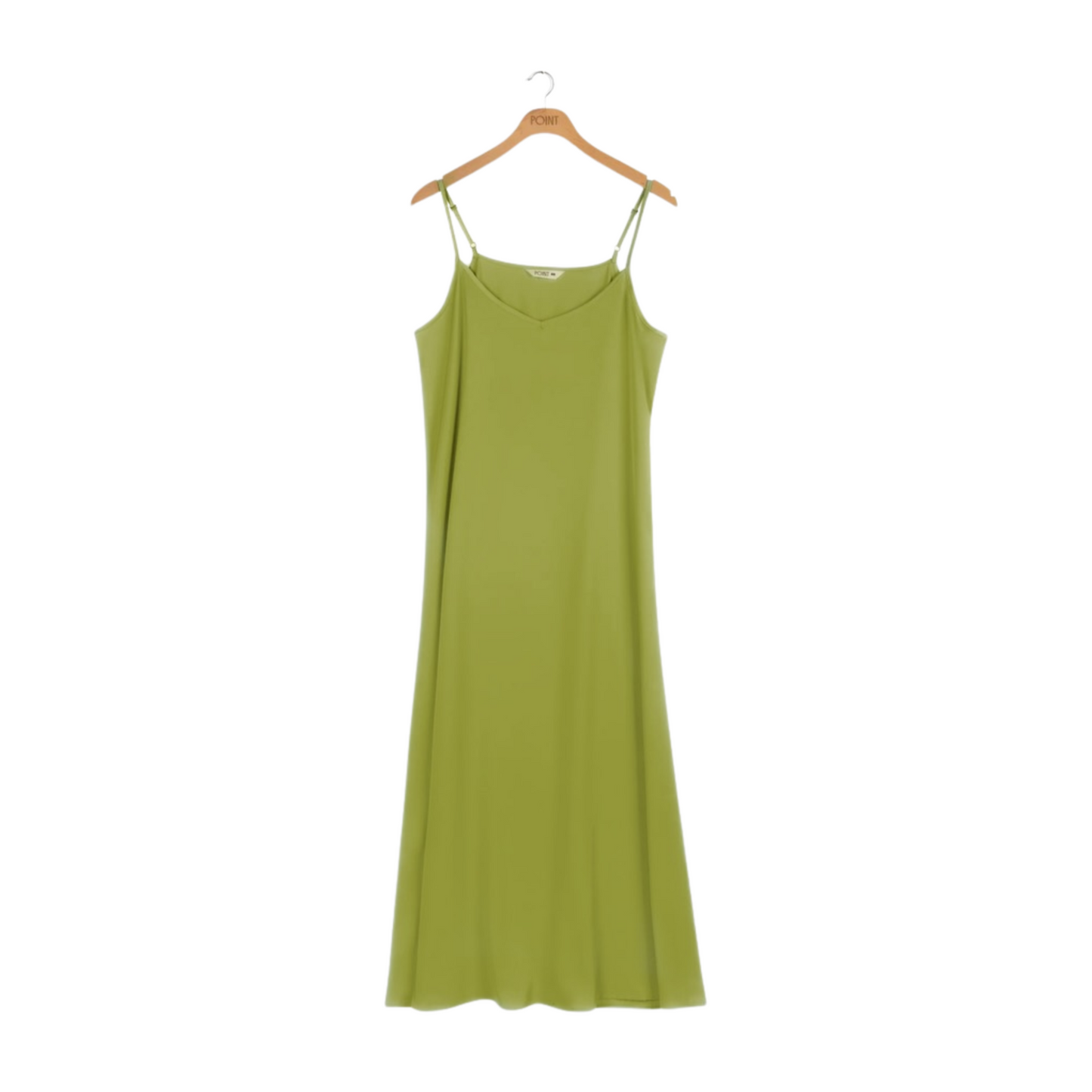 Point maxi satin slip dress