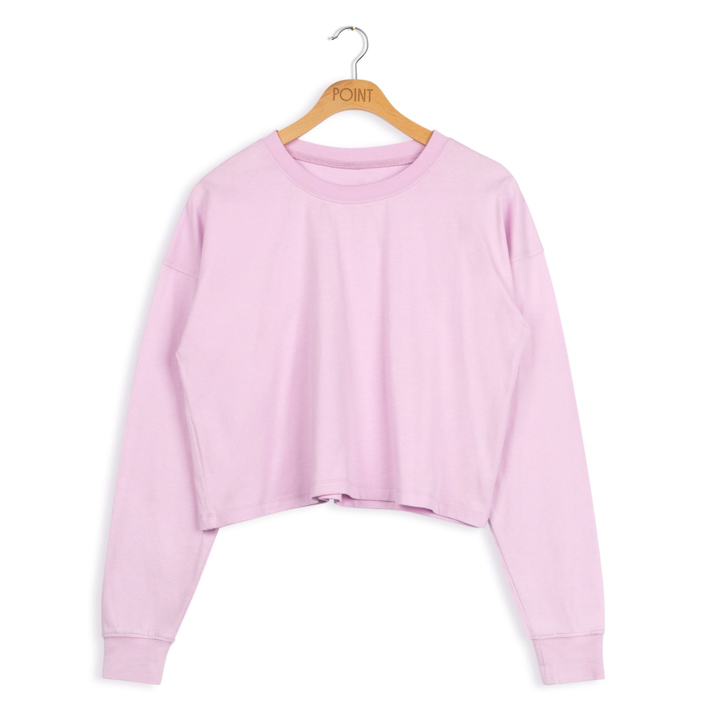 point ls crewneck crop tee