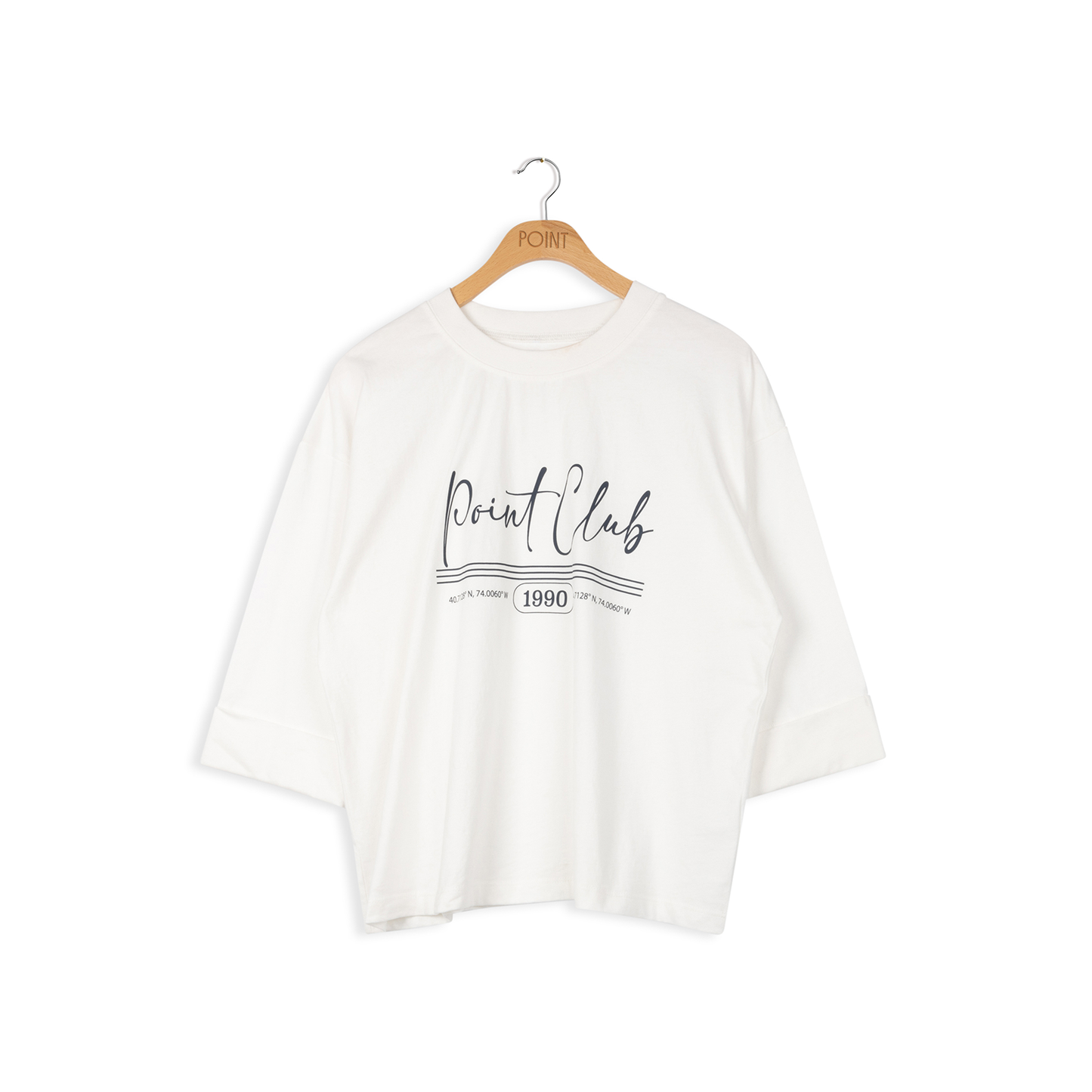 point roll cuff crop tee