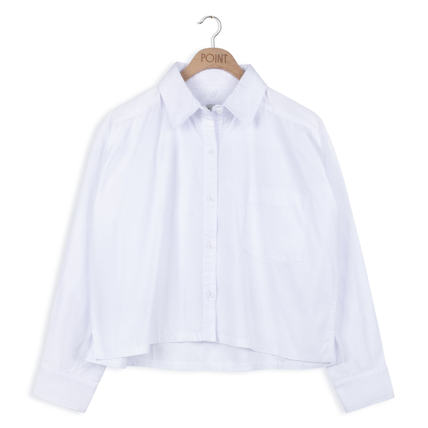 point crop button down