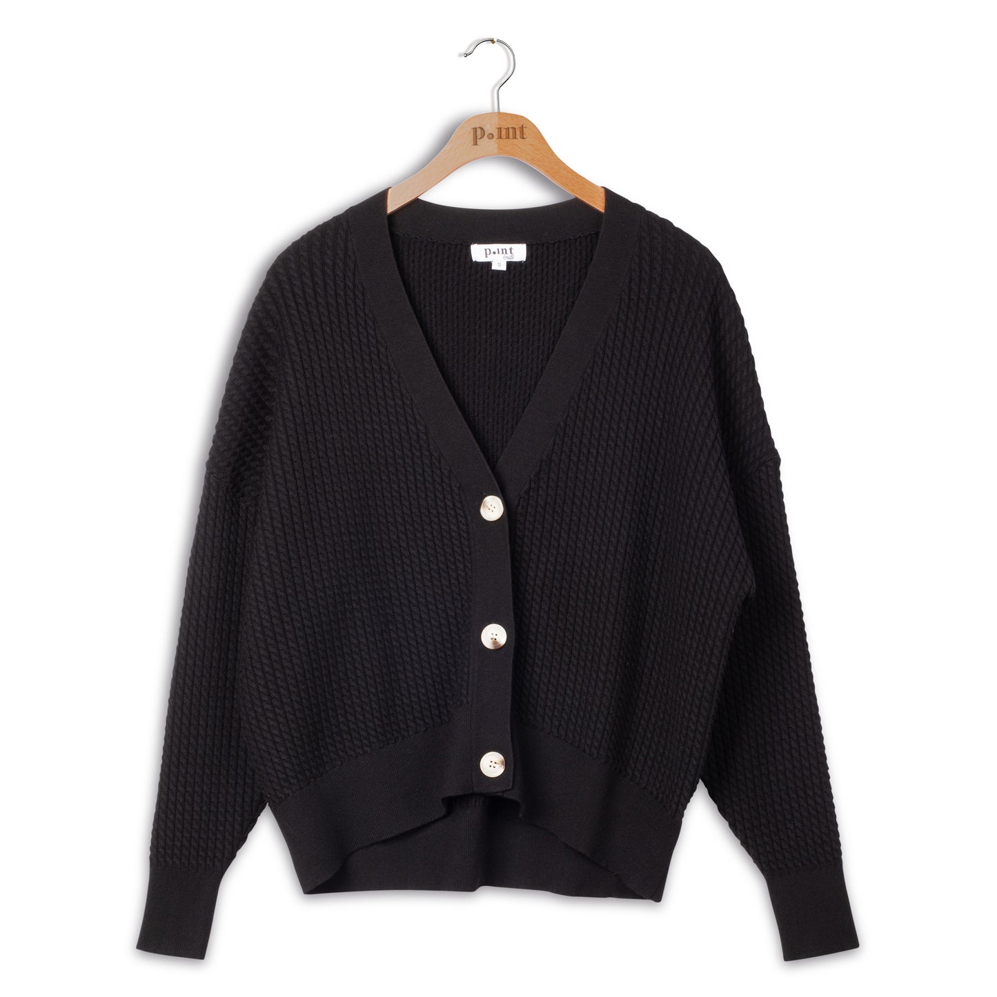 point cable cardigan