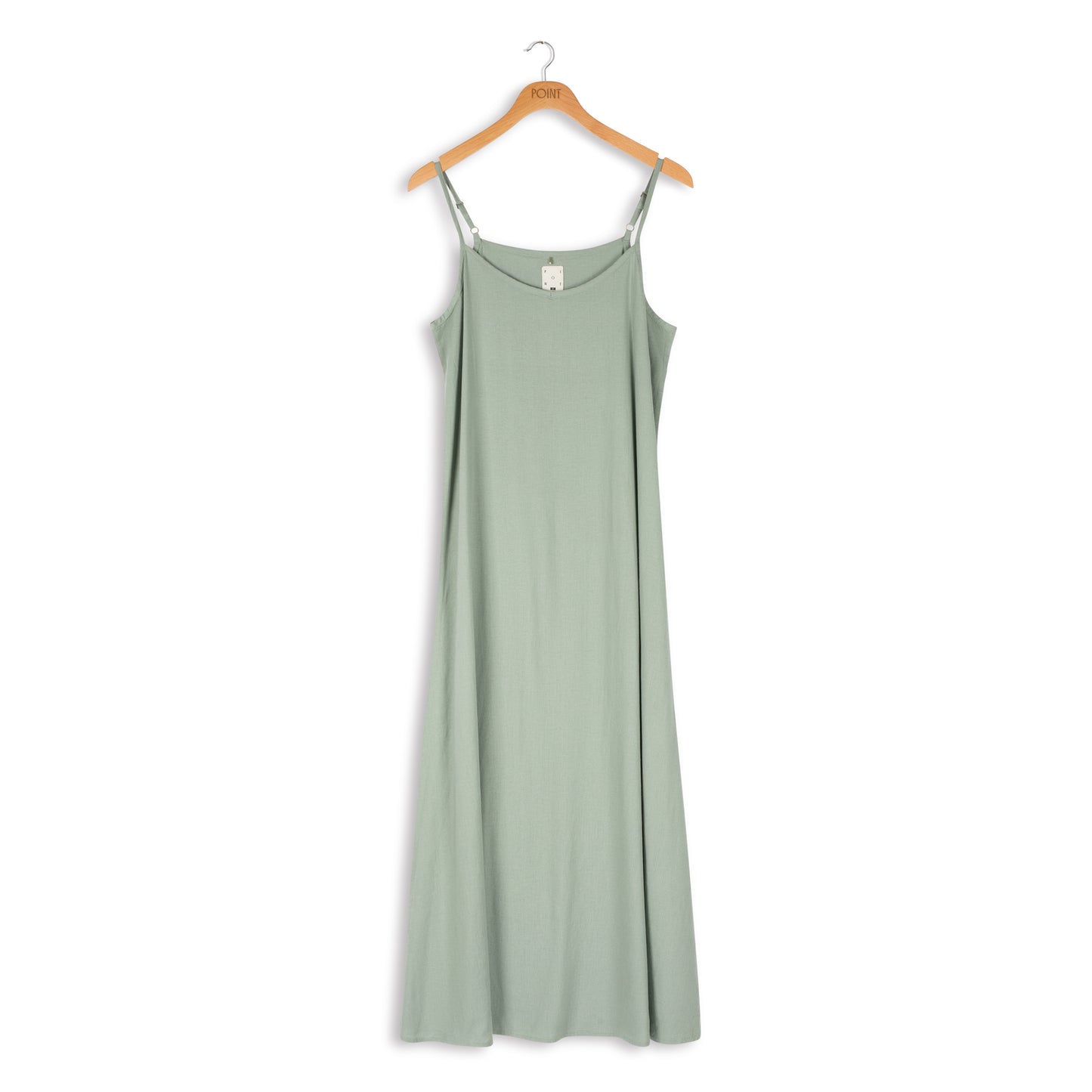 point linen slip dress