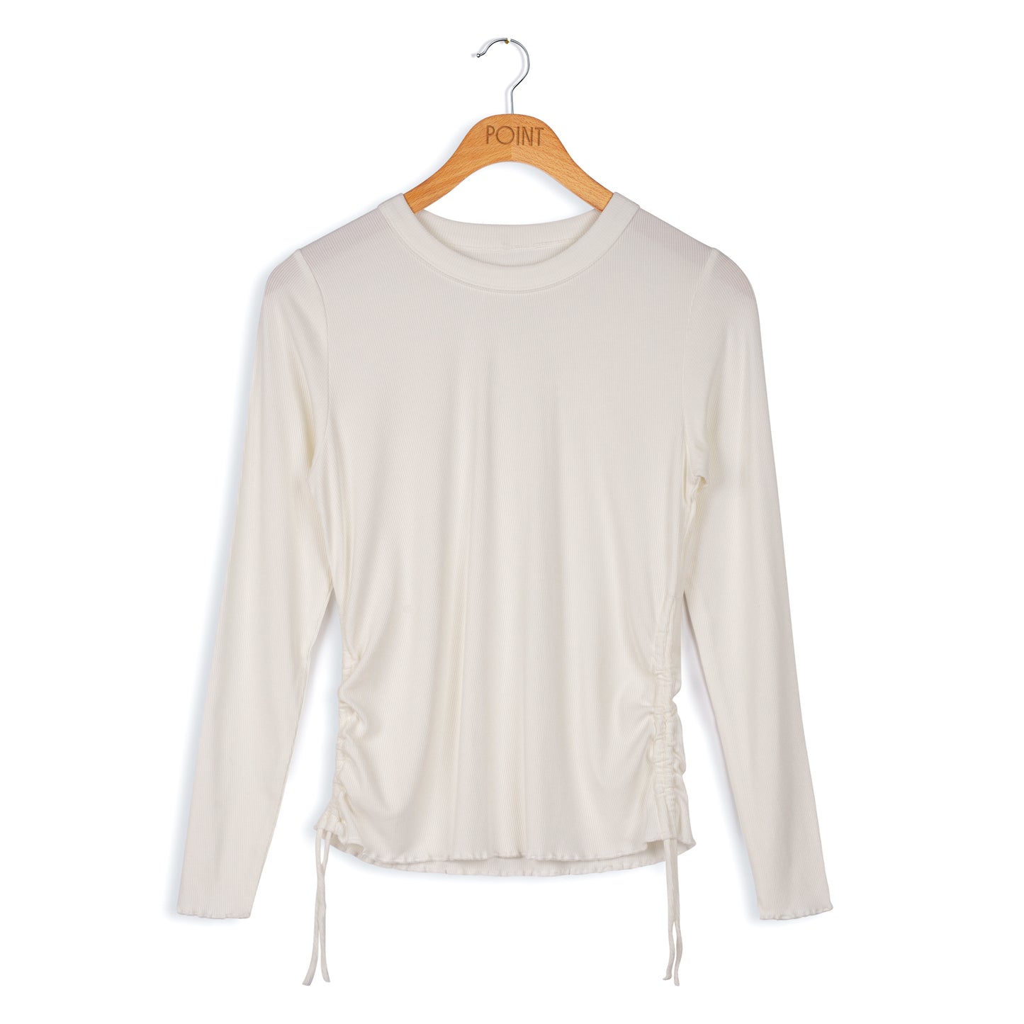 point ruched crew top