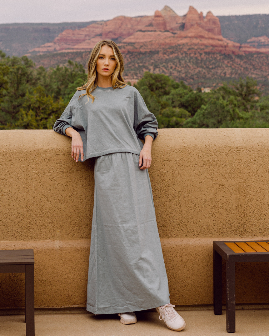 point linen aline maxi