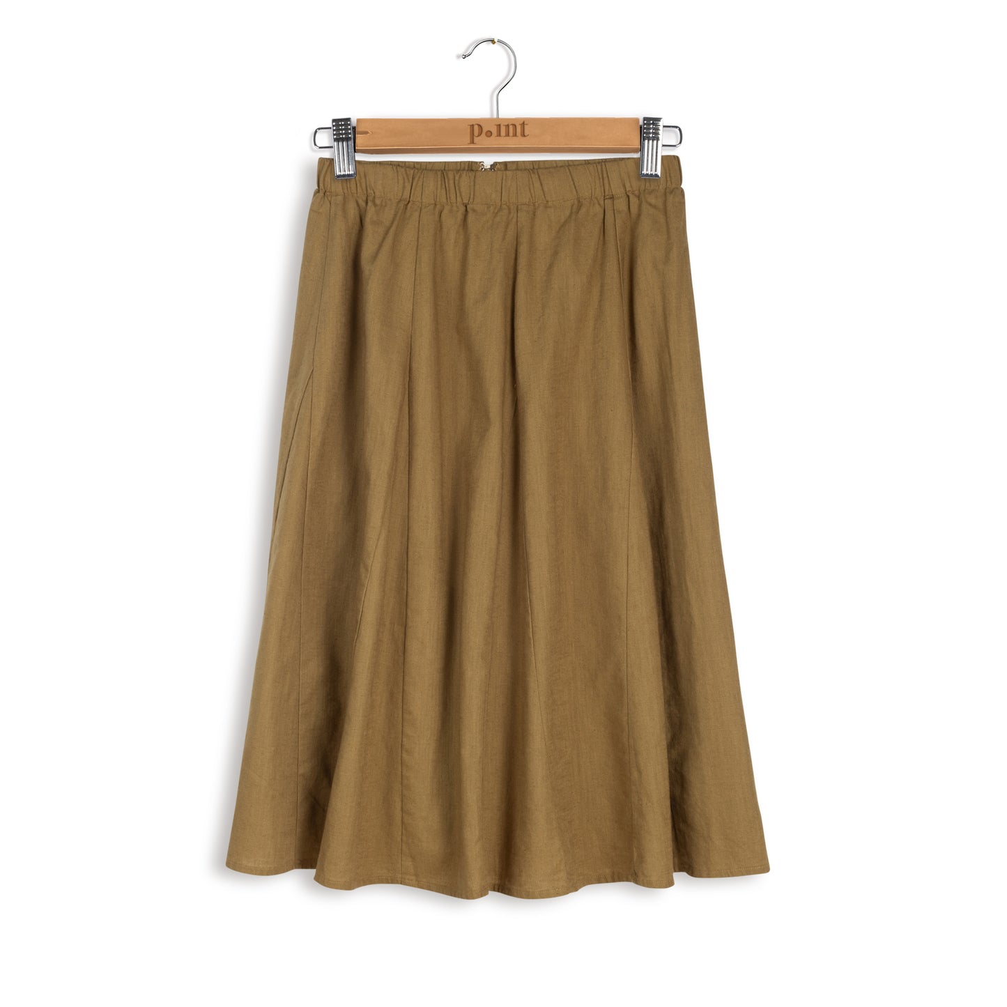 point linen gored skirt