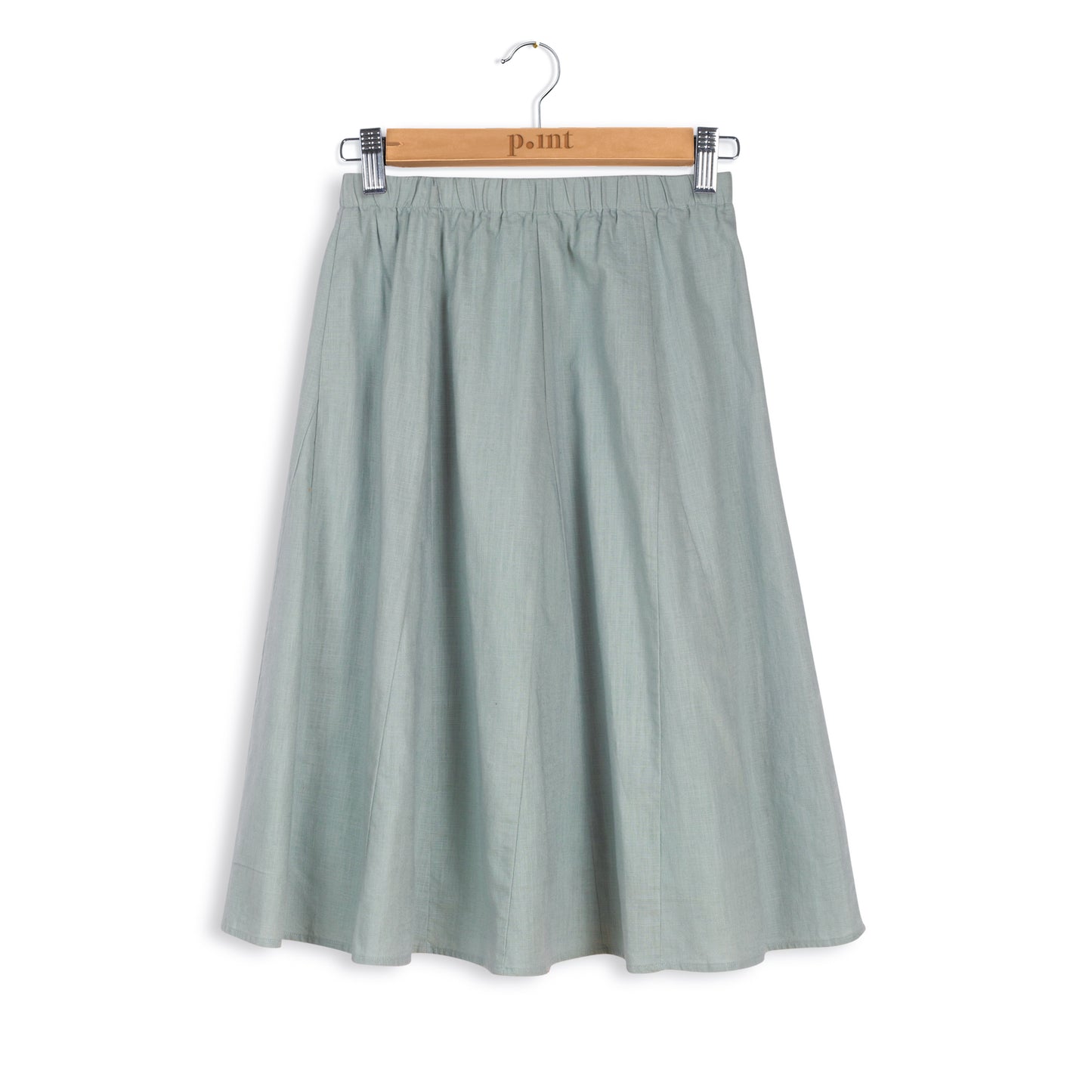 point linen gored skirt