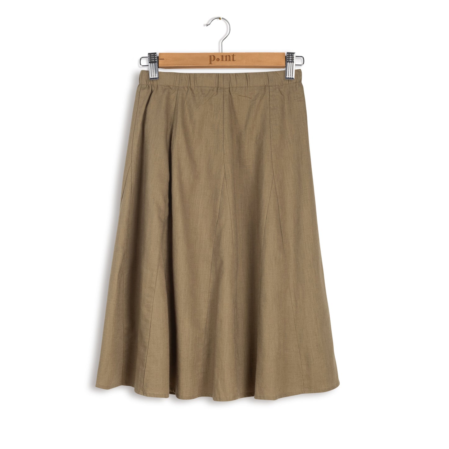 point linen gored skirt