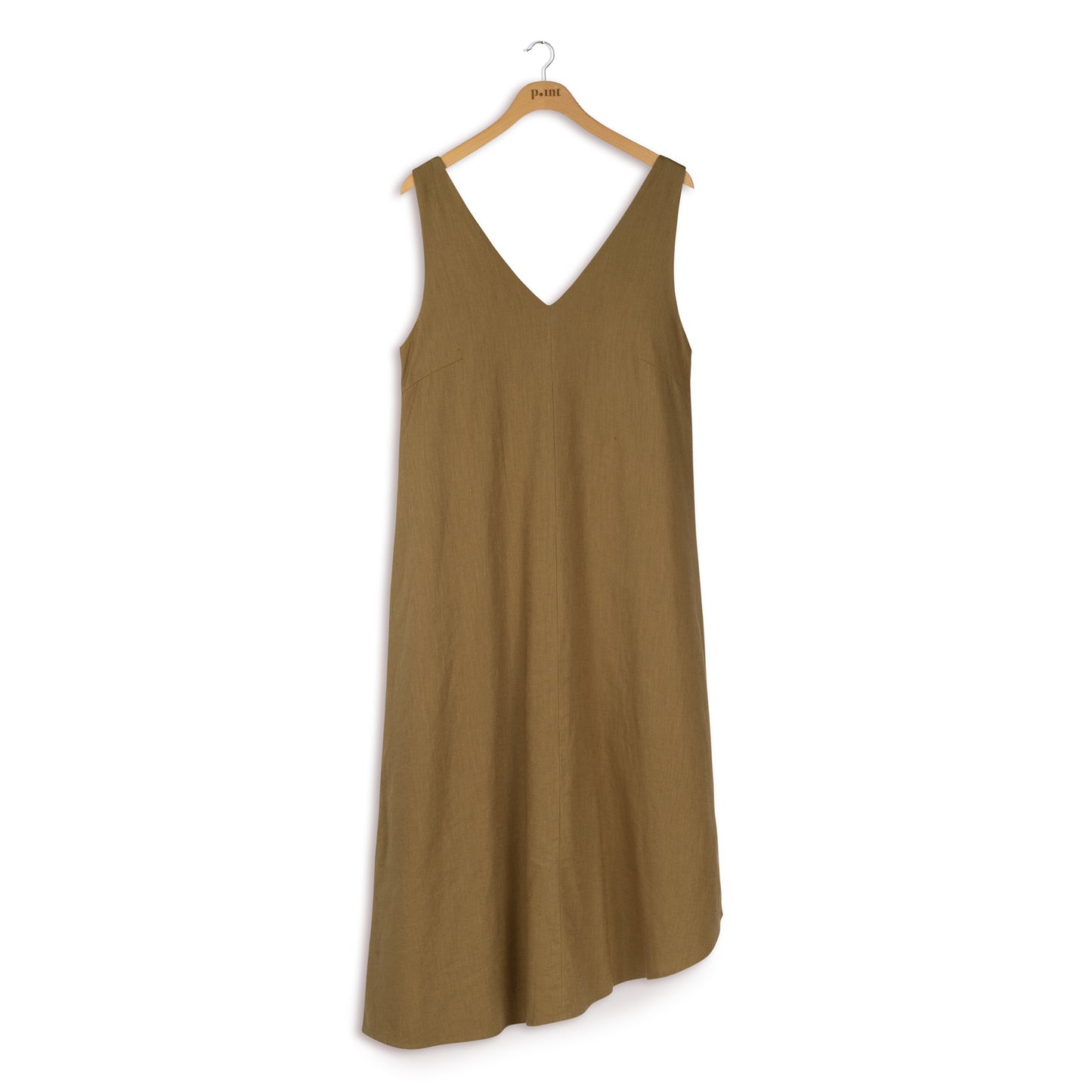 point linen v dress