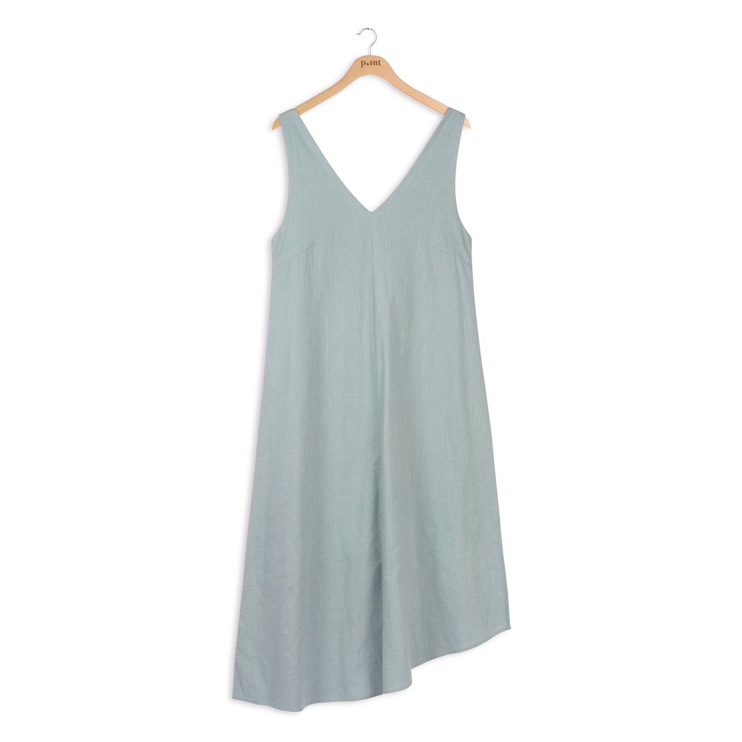 point linen v dress