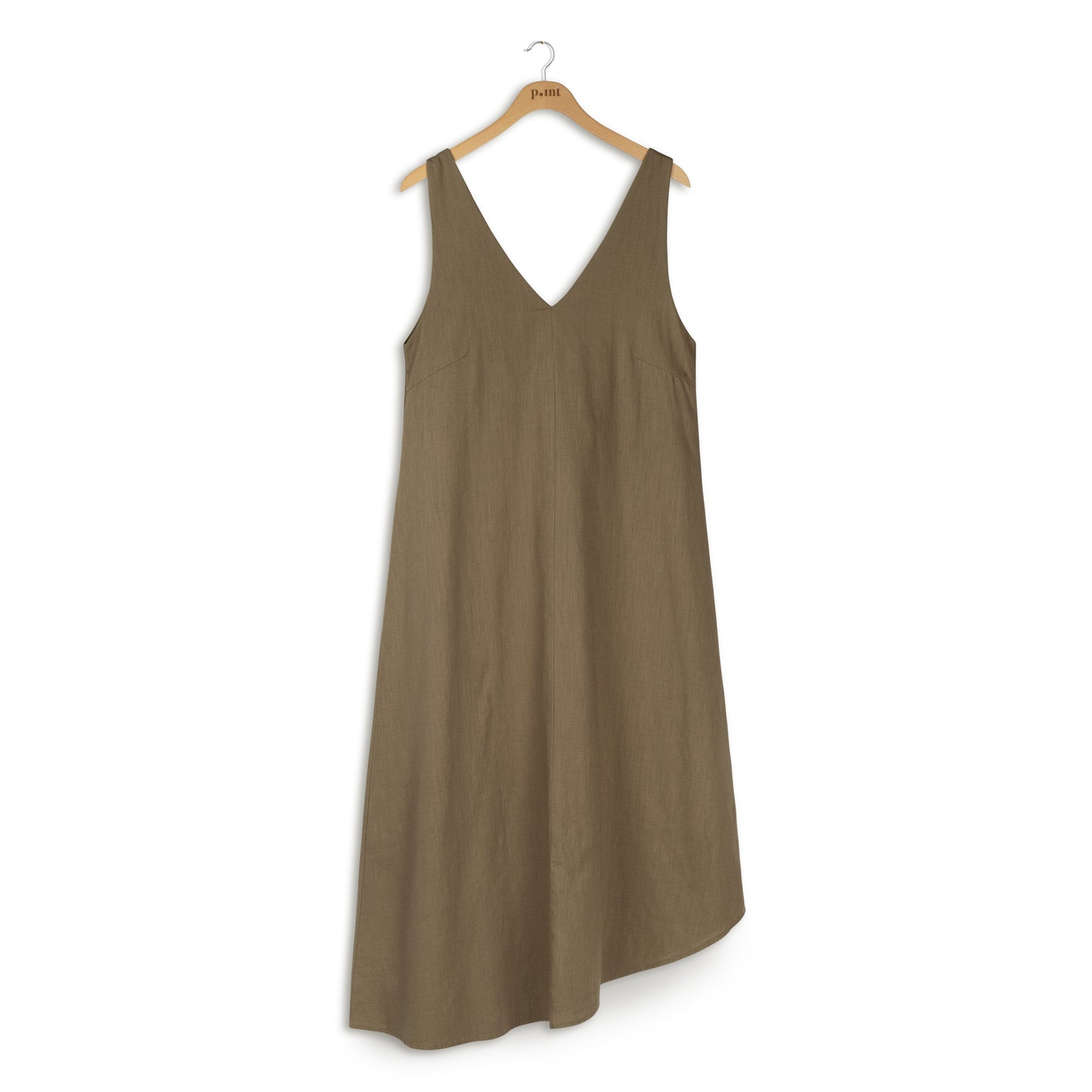 point linen v dress