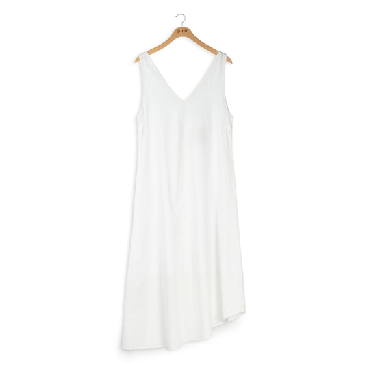 point linen v dress